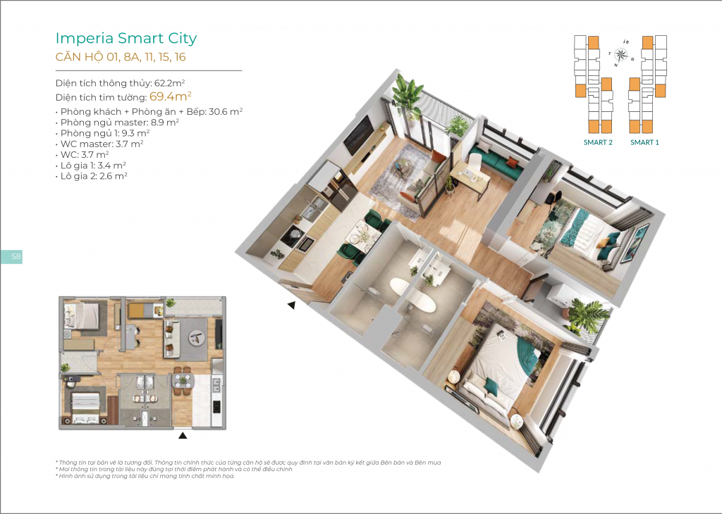 Nội thất căn hộ The Lake Premium - Dự án Imperia Smart City Hà Nội