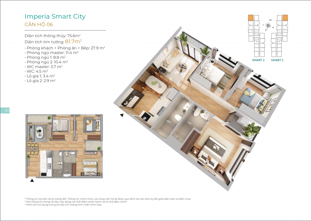 Nội thất căn hộ The Lake Premium - Dự án Imperia Smart City Hà Nội