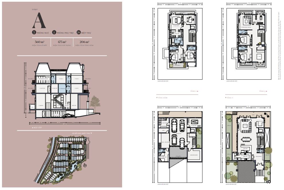 Mặt bằng biệt thự Le Jardin Garden Villas - Dự án ParkCity Hà Nội